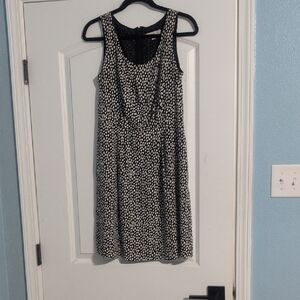 Ann Taylor Black and White A-Line Mini Dress
